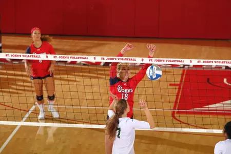 Junior Mona Karkkainen tied her career-high in kills with 12.