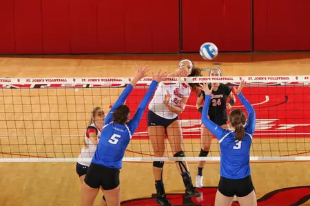 Sophomore middle blocker Julia Cast led the Red Storm with a .467 attacking percentage.