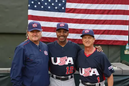 Ed Blankmeyer with Team USA manager Willie Randolph.