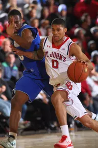 Senior Jamal Branch shot 3-for-6 from the field in his final regular-season game at Carnesecca Arena.