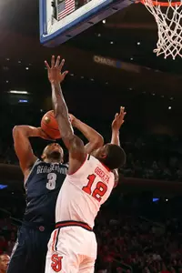 Junior Chris Obekpa had three of the Red Storm's eight blocked shots.