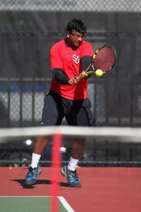 Junior Vaidik Munshaw earned both a doubles victory and a singles victory.