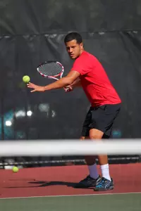 Senior Erick Reyes notched his sixth singles victory on Sunday.