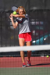 Senior Anastasia Polyakova won her match in straight sets, 6-3, 6-0.