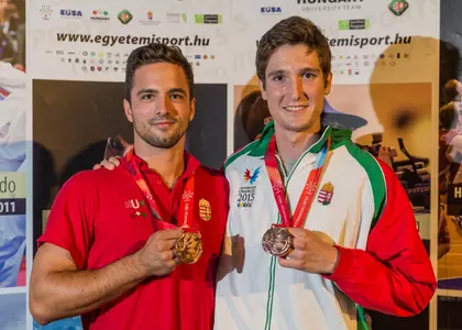 Junior Ferenc Valkai places third to claim bronze medal in men's saber at the World University Games.