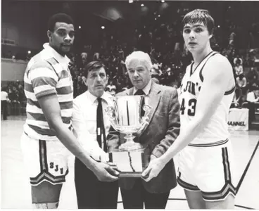 Wayne McKoy (left), Lou Carnesecca, Bernie Beglane and Frank Gilroy (right).