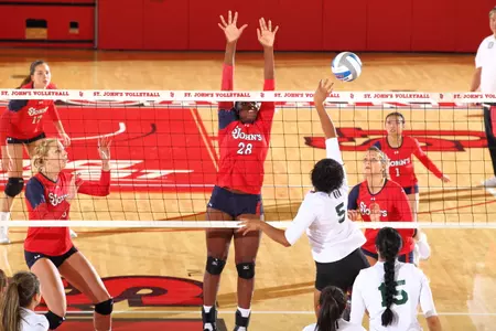 Redshirt sophomore Danisha Moss leads the BIG EAST in blocks per set (1.21).