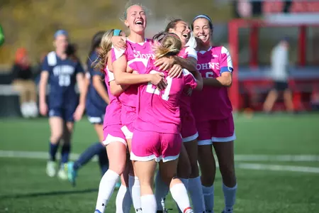 Anna Maria Baldursdottir celebrates her game-winning goal against Villanova.