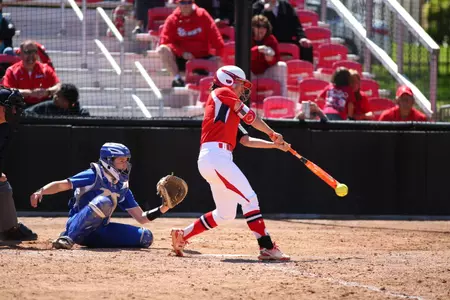 Yvonne Rericha registered a hit and scored in her final game at Red Storm Field.