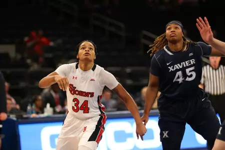 Maya Singleton finished with 12 points and 10 rebounds.