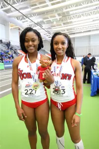 Adriana Wright and Maya Stephens went 1st-2nd in the 200-meter dash finals.