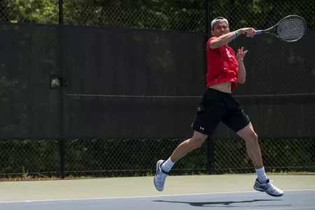 Sophomore Alan Nunez Aguilera won a doubles match against VCU with partner Dusan Vukicevic.