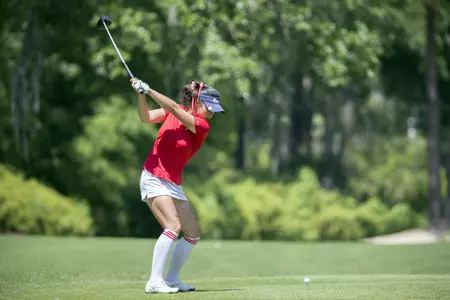 Freshman Kaitleen Shee during the first round of the BIG EAST Women's Golf Tournament on Friday, April 21, 2017, in Callawassie Island, S.C. (BIGEAST/Photo by Stephen B. Morton)