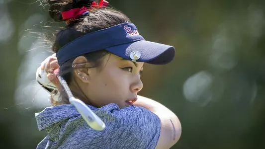 Freshman Kaitleen Shee during the second round of the BIG EAST Women's Golf Tournament on Saturday, April 22, 2017, in Callawassie Island, S.C. (BIGEAST/Photo by Stephen B. Morton)
