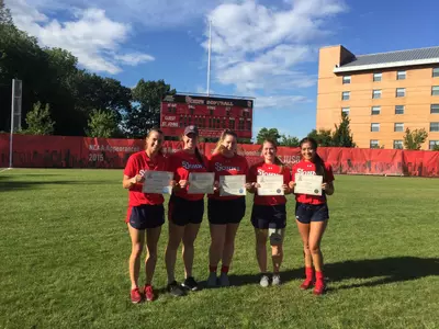 St. John's Returners with their NFCA Scholar-Athlete Award