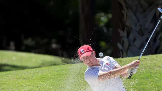 Austin Briggs at the second round of the BIG EAST Men's Golf Tournament, Monday, April 30, 2018, in Callawassie Island, S.C. (BIG EAST/Photo by Stephen B. Morton)