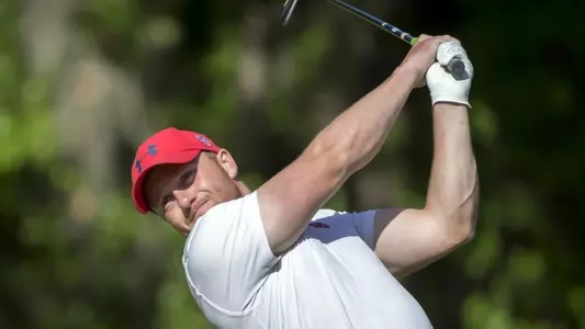 Ross Moore at the second round of the BIG EAST Men's Golf Tournament, Monday, April 30, 2018, in Callawassie Island, S.C. (BIG EAST/Photo by Stephen B. Morton)