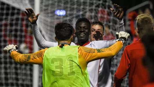 Photos from the men's soccer team's 1-0 win over Temple on Oct. 8 at Belson Stadium. Tani Oluwaseyi (14) provided the game-winner for the Red Storm in the team's 10th victory of the season.