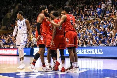 Players Huddle in Game 2