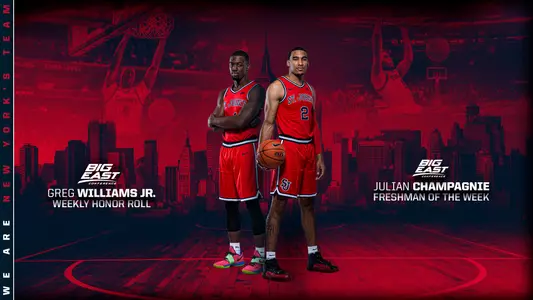 Julian Champagnie and Greg Williams