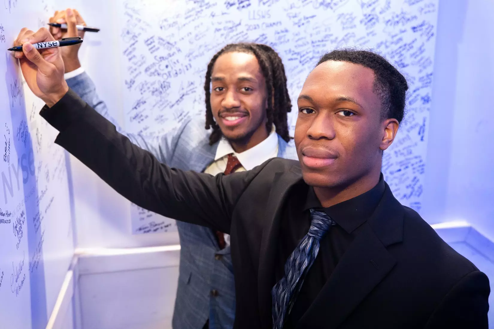 Dannis Jenkins and Jordan Dingle at the New York Stock Exchange on Tuesday