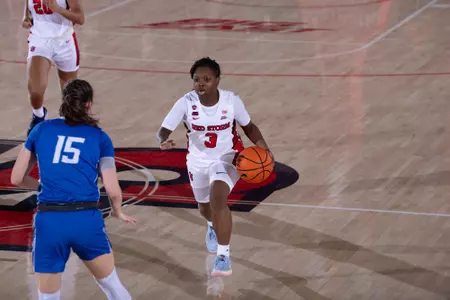 Ariel Little scored a basket and logged a rebound and steal in the Johnnies' 75-56 setback to Creighton.