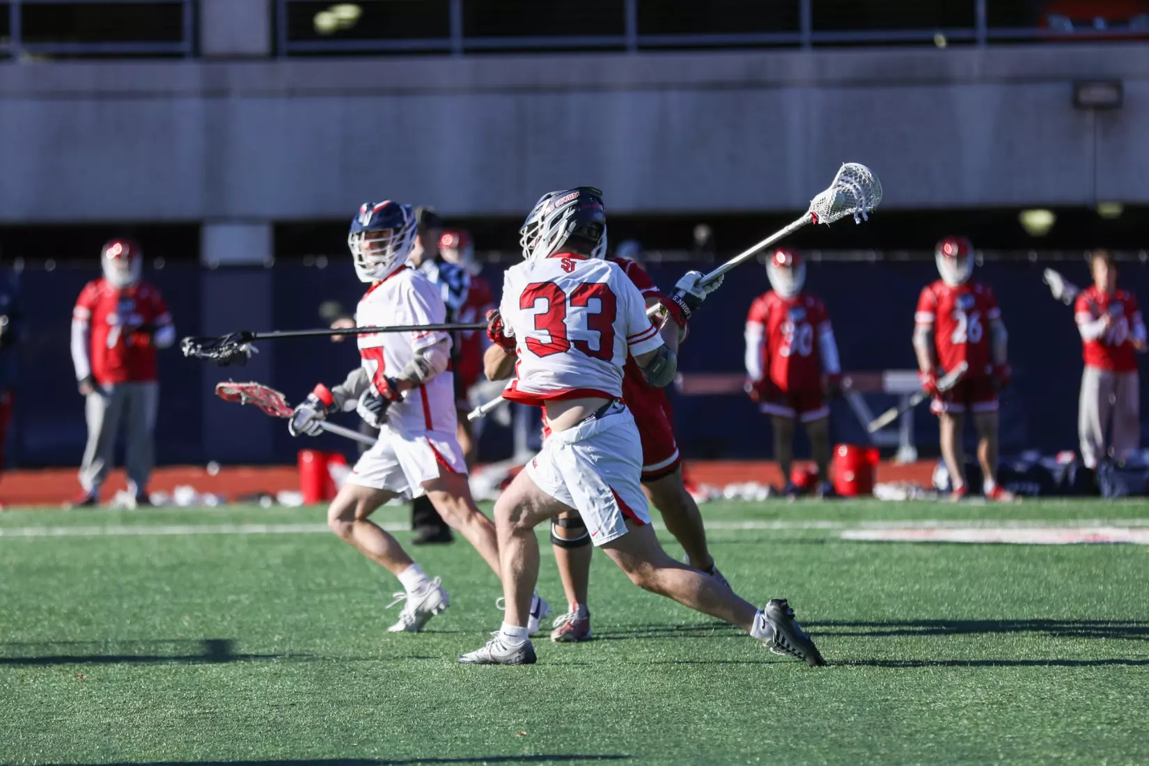 Jack McCarthy scooped three ground balls and registered a shot on goal against NJIT