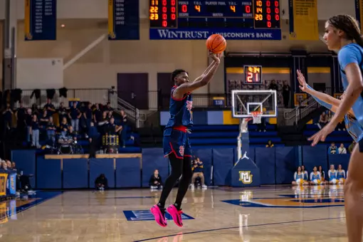 Beautiful Waheed led the Red Storm with 14 points, while adding three rebounds. The junior guard made two three-pointers.