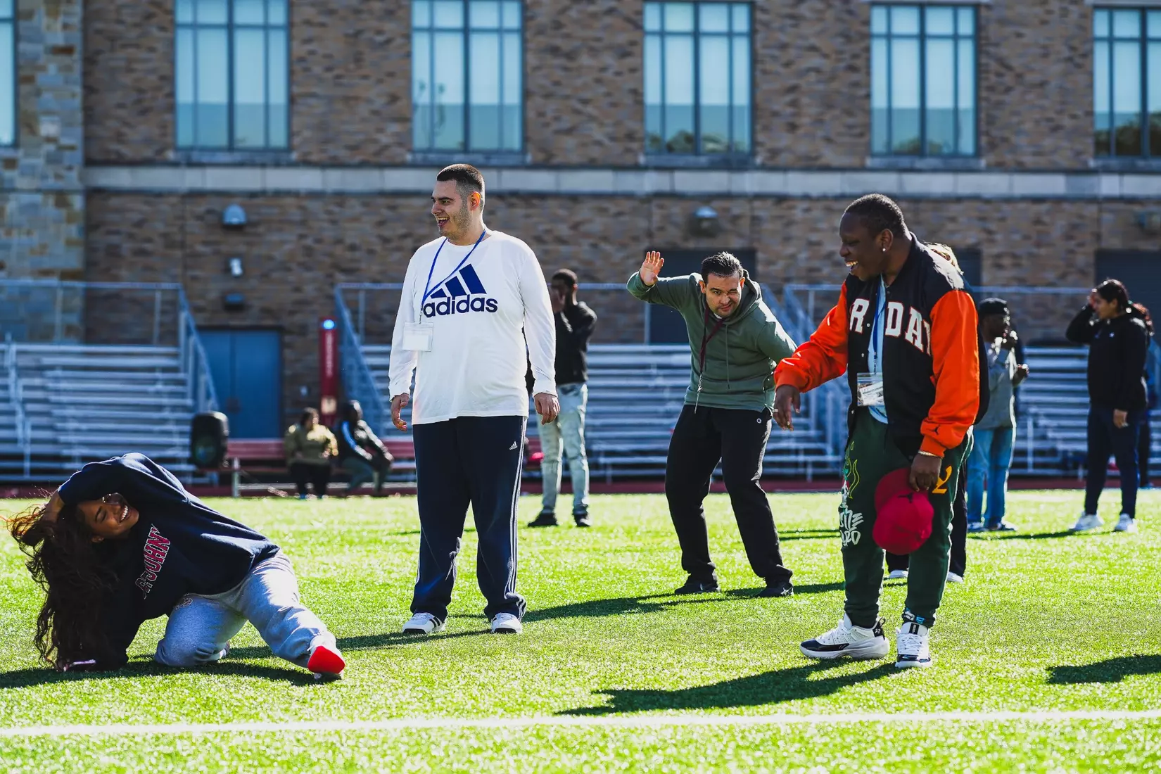 St. John's track and field with members of QCP.