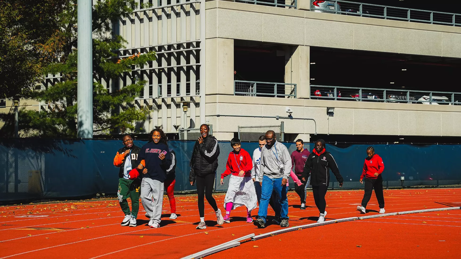 St. John's track and field with members of QCP.