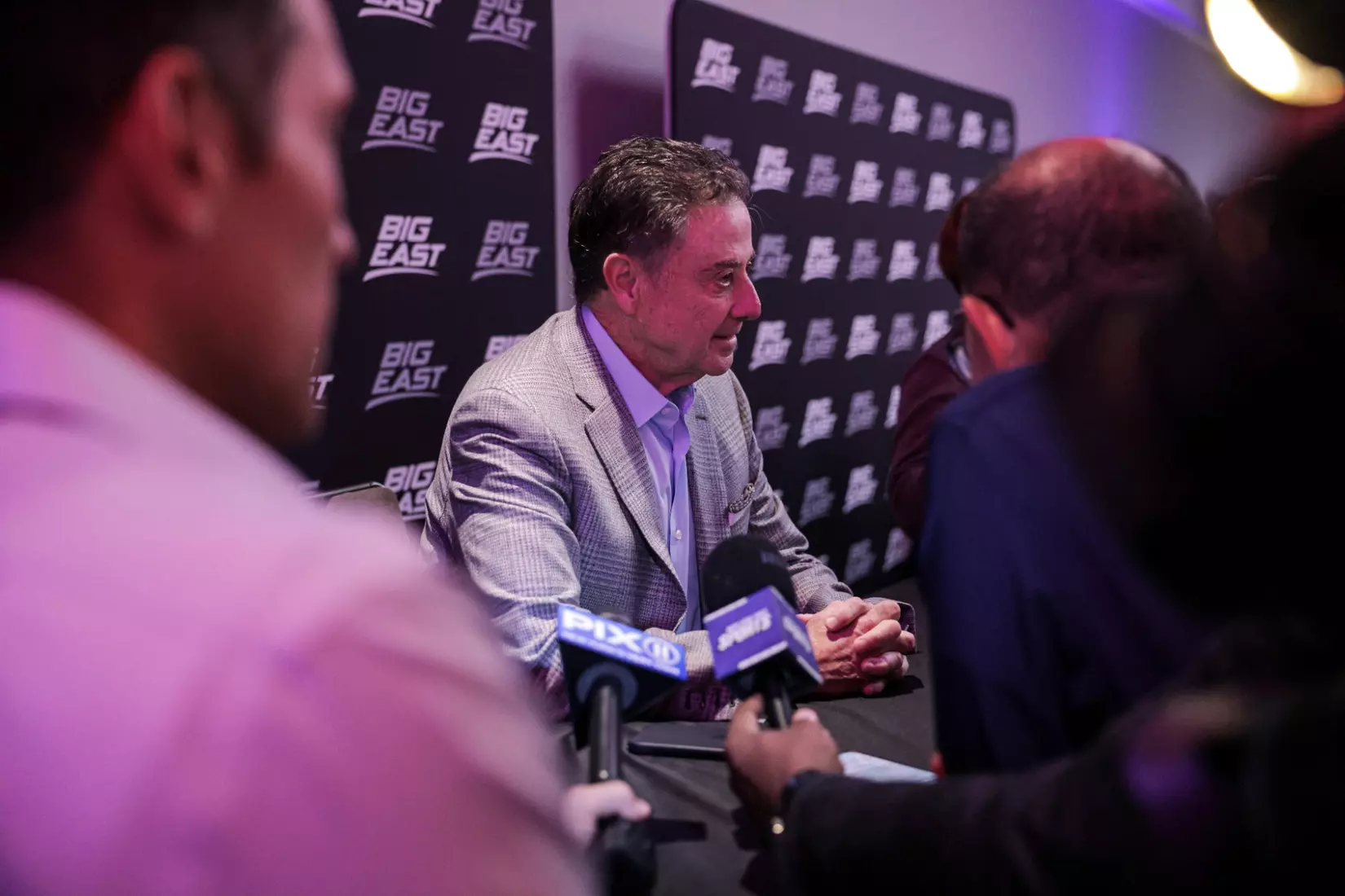 Head Coach Rick Pitino at BIG EAST Media Day on Oct. 1, 2026, at the Marriott Marquis in New York.