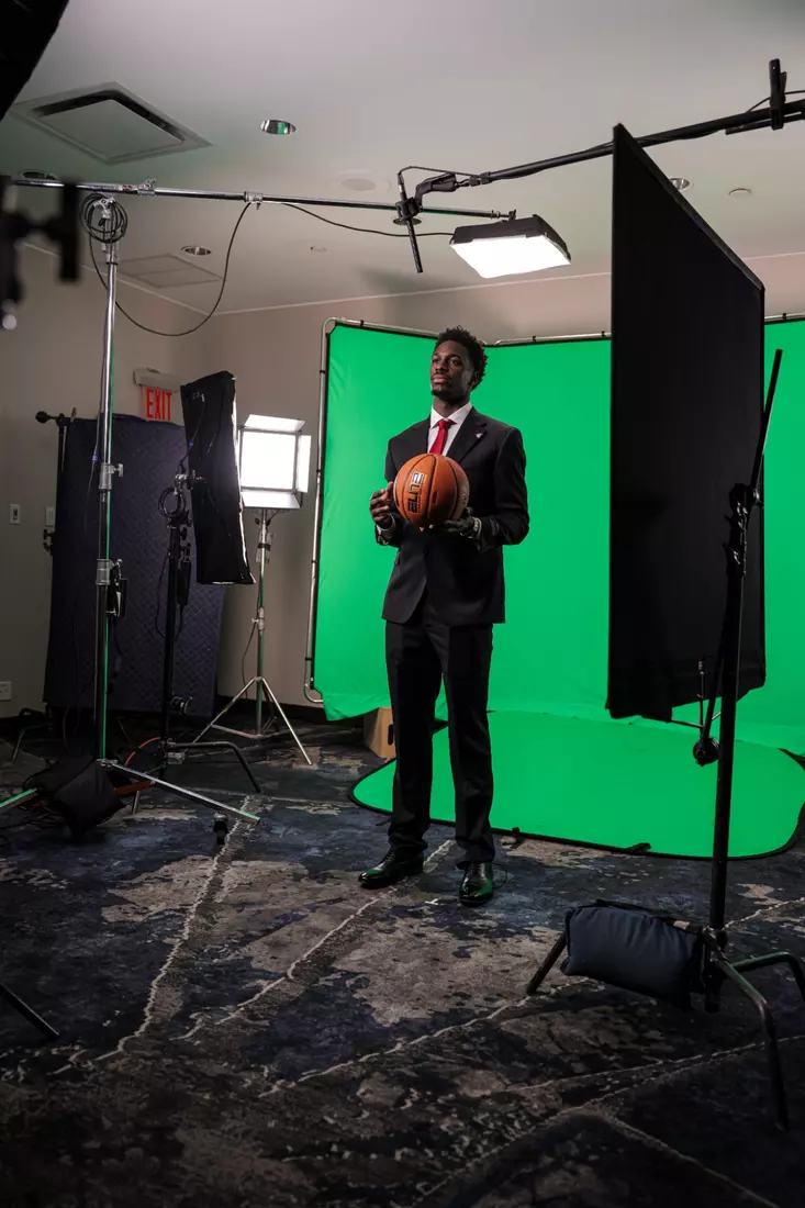 St. John's junior guard Ian Jackson at BIG EAST Media Day on Oct. 1, 2026, at the Marriott Marquis in Times Square.