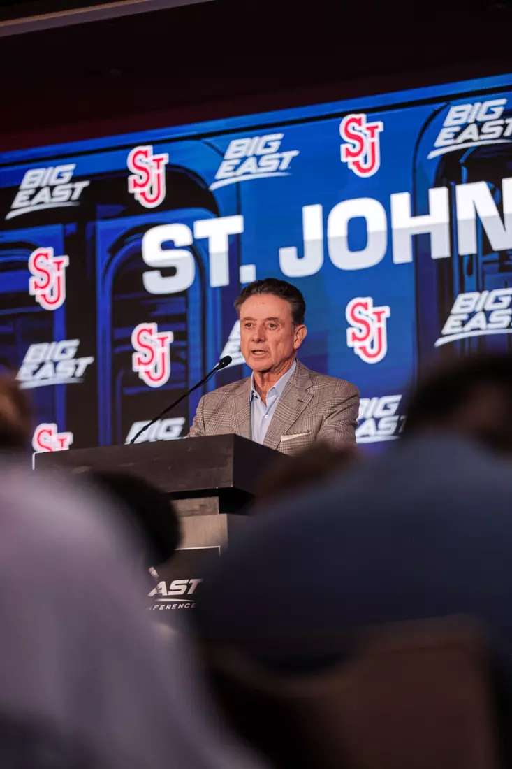 Head Coach Rick Pitino at BIG EAST Media Day on Oct. 1, 2026, at the Marriott Marquis in New York.