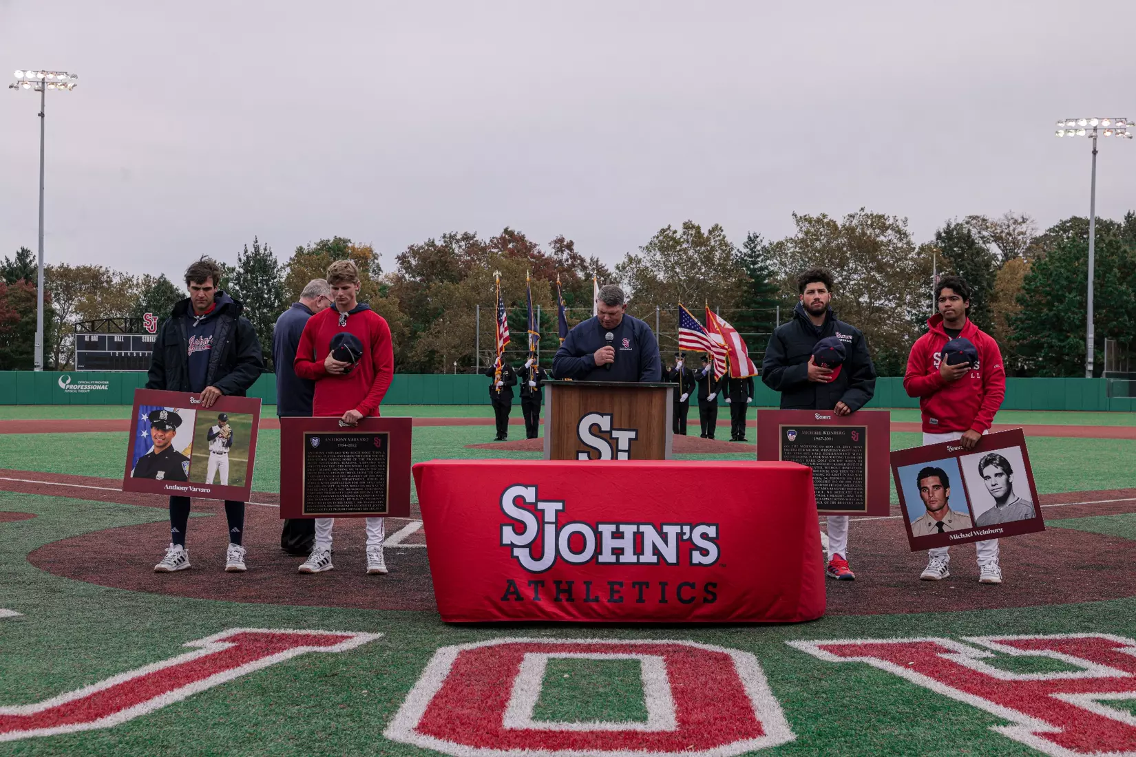 St. John's Baseball honoring the legacy of Michael Weinberg and Anthony Varvaro.