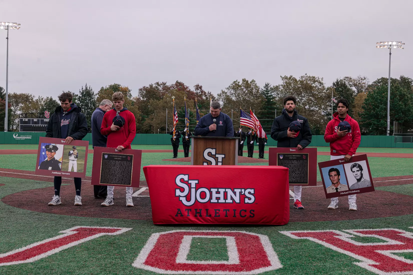 St. John's Baseball honoring the legacy of Michael Weinberg and Anthony Varvaro.