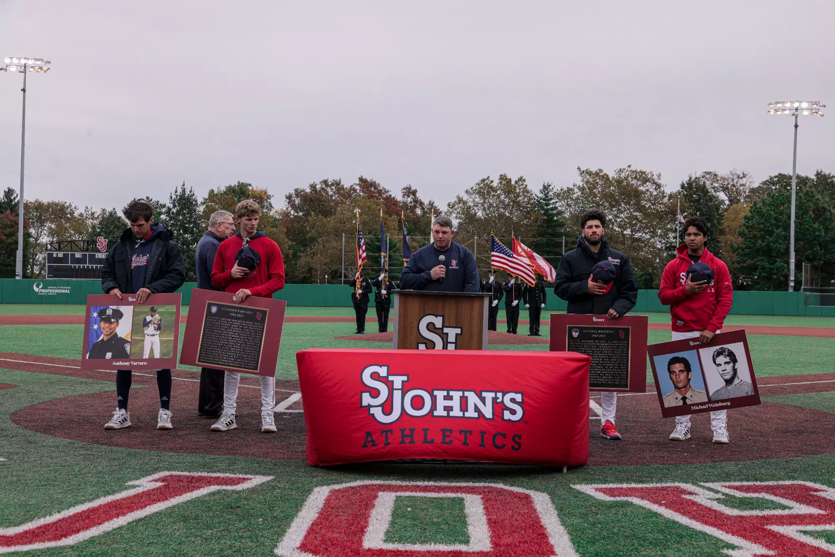 St. John's Baseball honoring the legacy of Michael Weinberg and Anthony Varvaro.