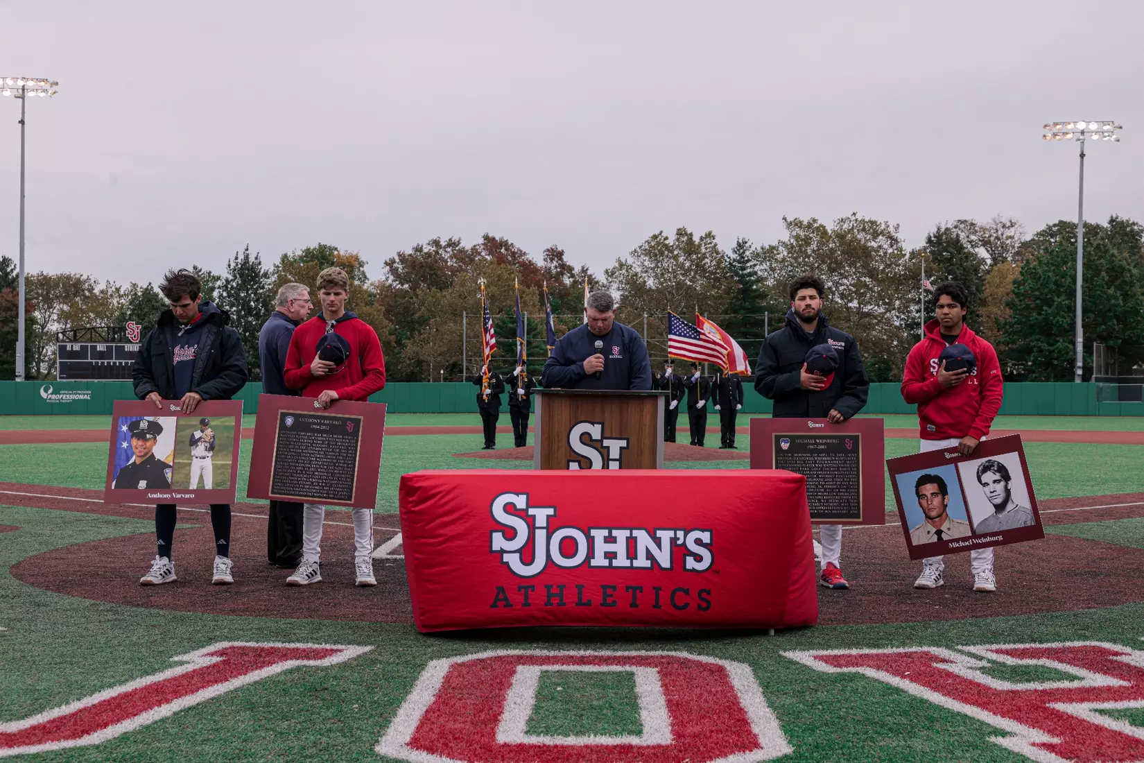 St. John's Baseball honoring the legacy of Michael Weinberg and Anthony Varvaro.