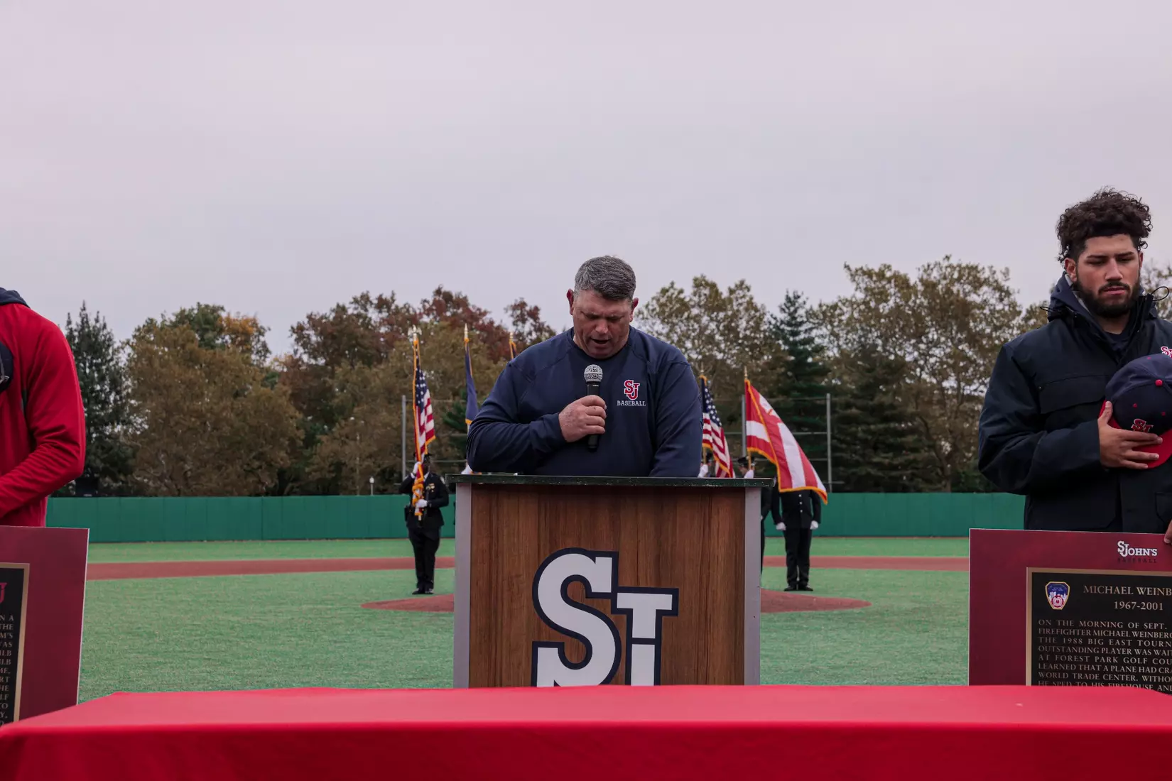 St. John's Baseball honoring the legacy of Michael Weinberg and Anthony Varvaro.