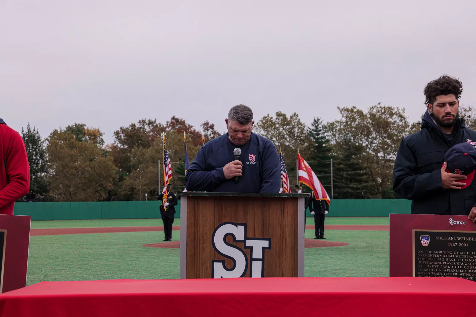 St. John's Baseball honoring the legacy of Michael Weinberg and Anthony Varvaro.