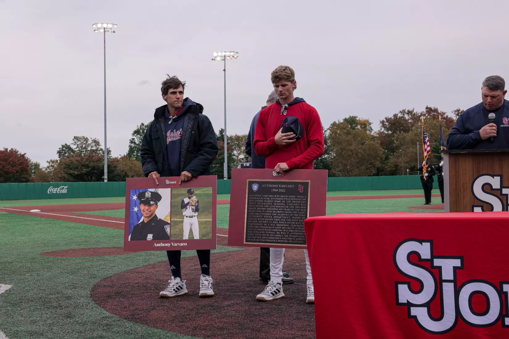 St. John's Baseball honoring the legacy of Michael Weinberg and Anthony Varvaro.