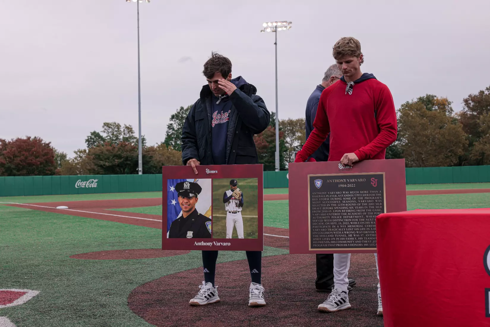 St. John's Baseball honoring the legacy of Michael Weinberg and Anthony Varvaro.