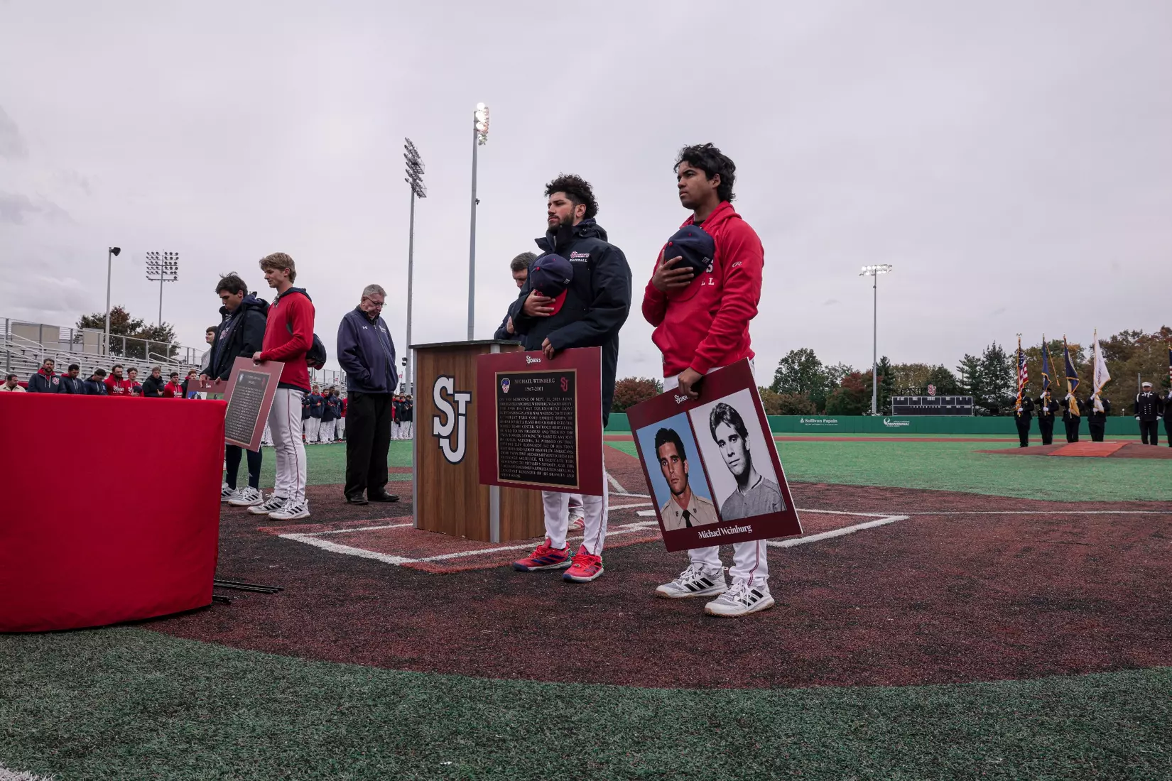 St. John's Baseball honoring the legacy of Michael Weinberg and Anthony Varvaro.