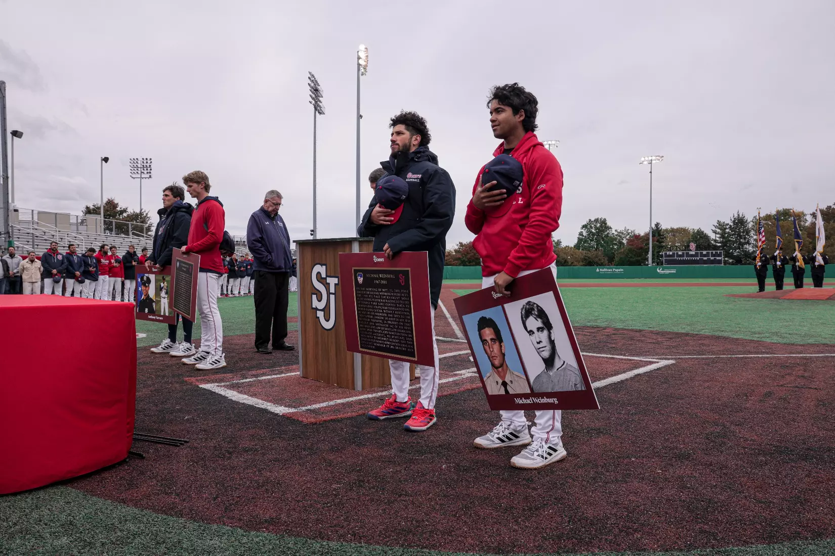 St. John's Baseball honoring the legacy of Michael Weinberg and Anthony Varvaro.