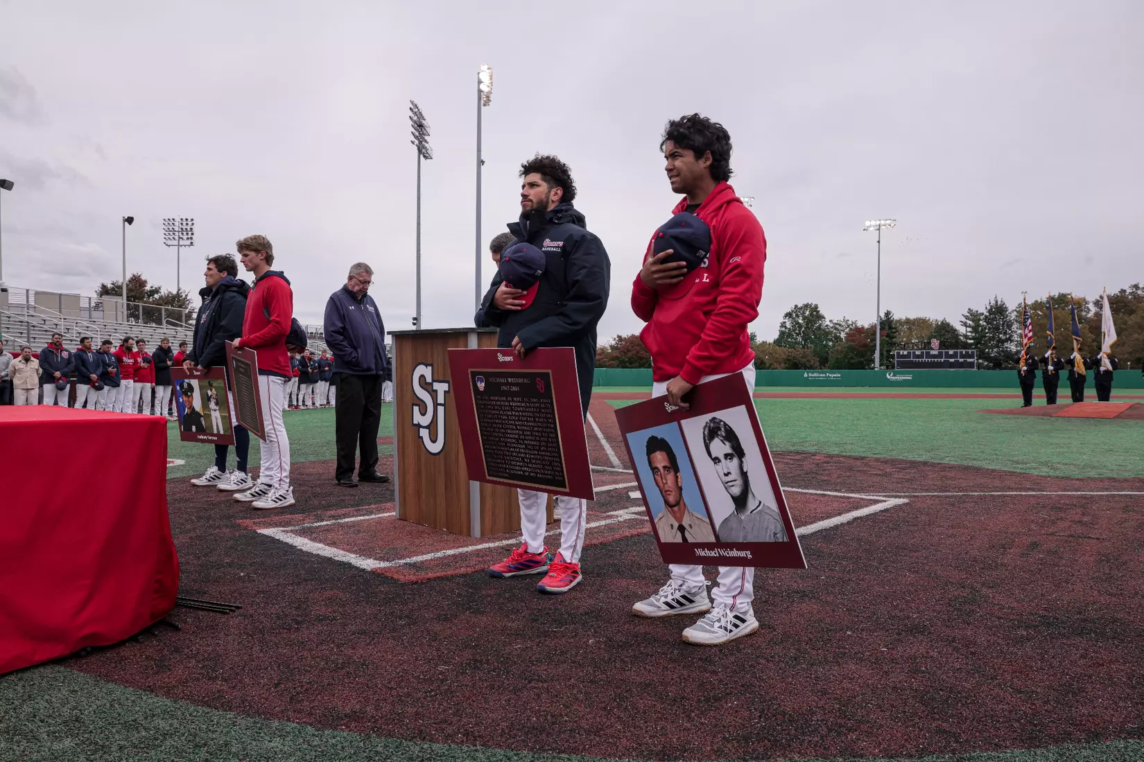 St. John's Baseball honoring the legacy of Michael Weinberg and Anthony Varvaro.