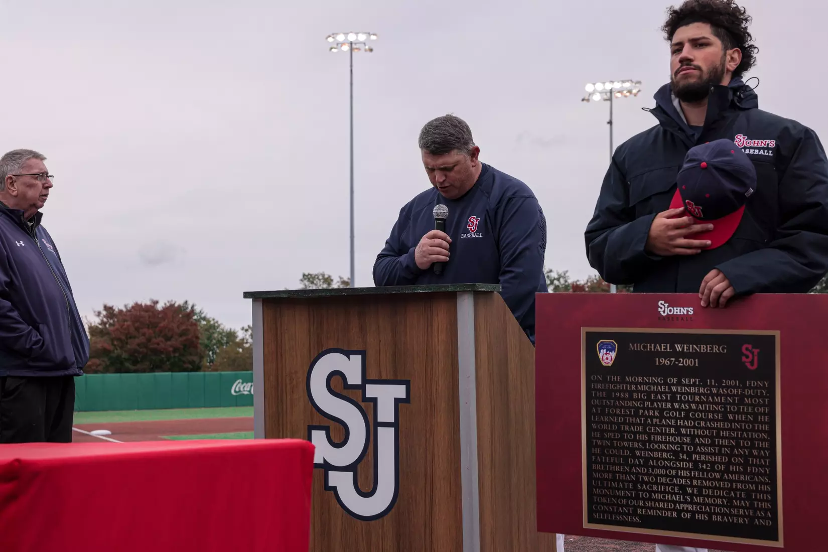 St. John's Baseball honoring the legacy of Michael Weinberg and Anthony Varvaro.