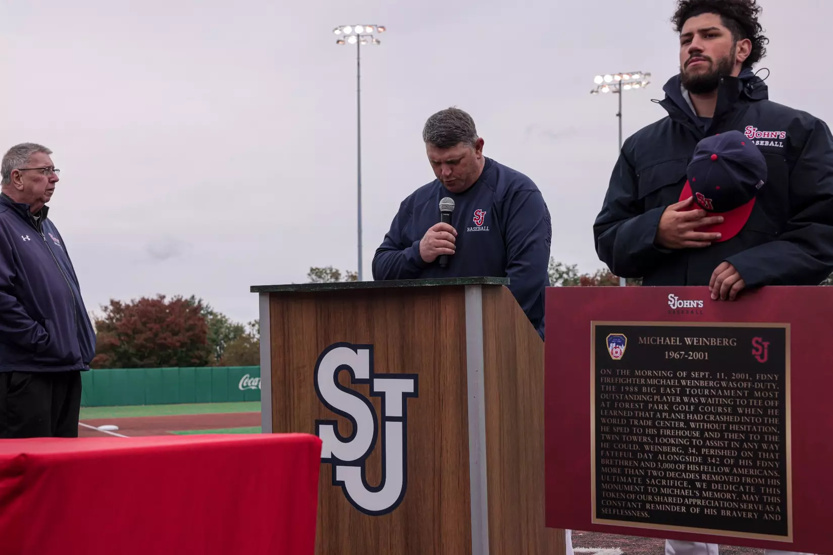 St. John's Baseball honoring the legacy of Michael Weinberg and Anthony Varvaro.
