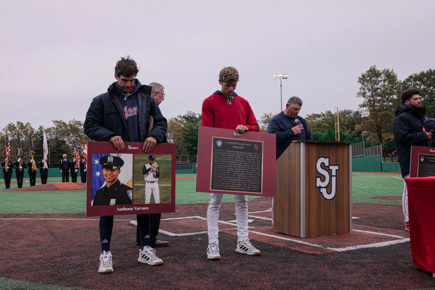 St. John's Baseball honoring the legacy of Michael Weinberg and Anthony Varvaro.