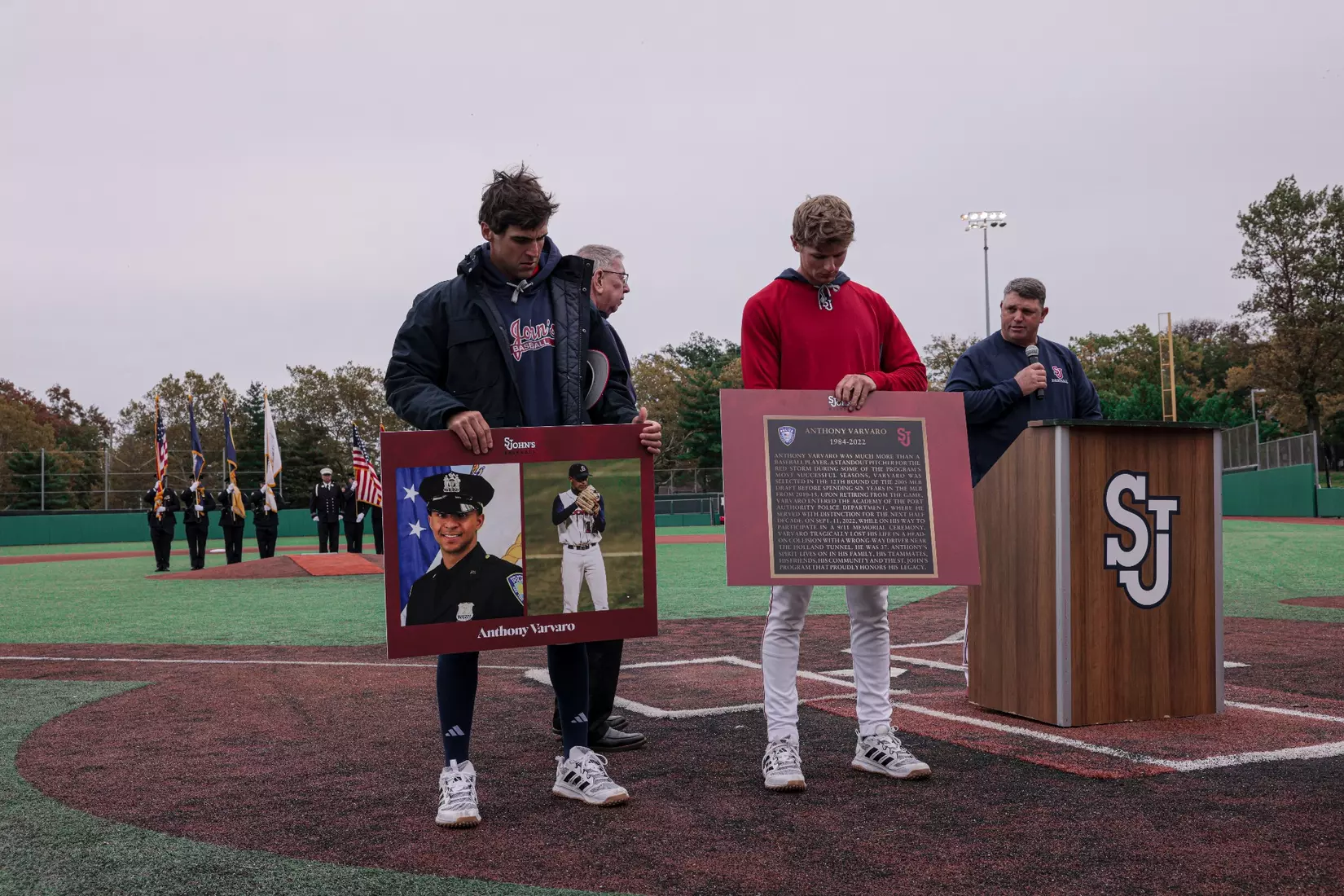 St. John's Baseball honoring the legacy of Michael Weinberg and Anthony Varvaro.