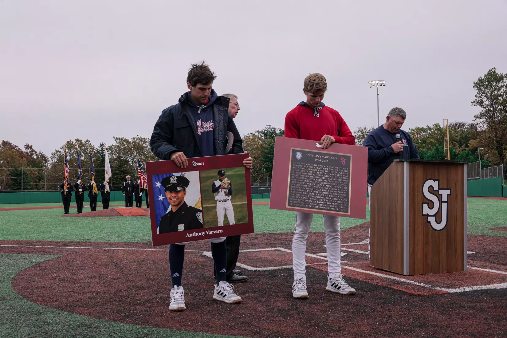 St. John's Baseball honoring the legacy of Michael Weinberg and Anthony Varvaro.