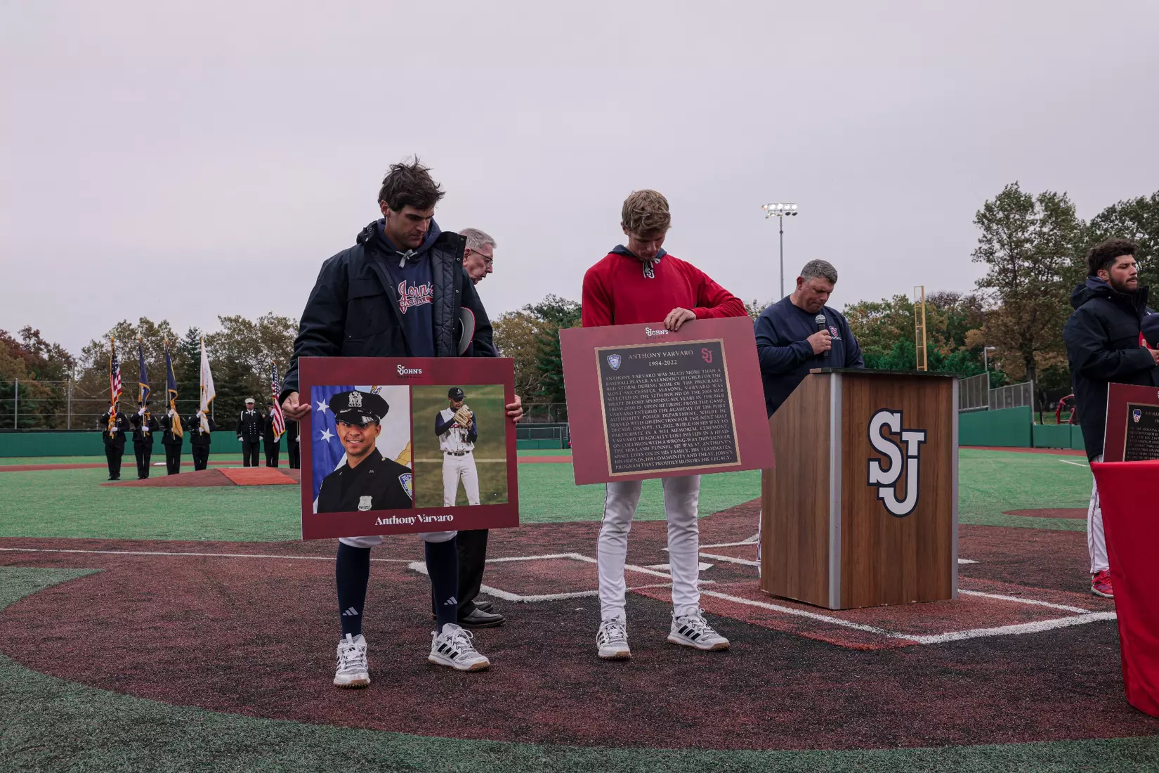 St. John's Baseball honoring the legacy of Michael Weinberg and Anthony Varvaro.